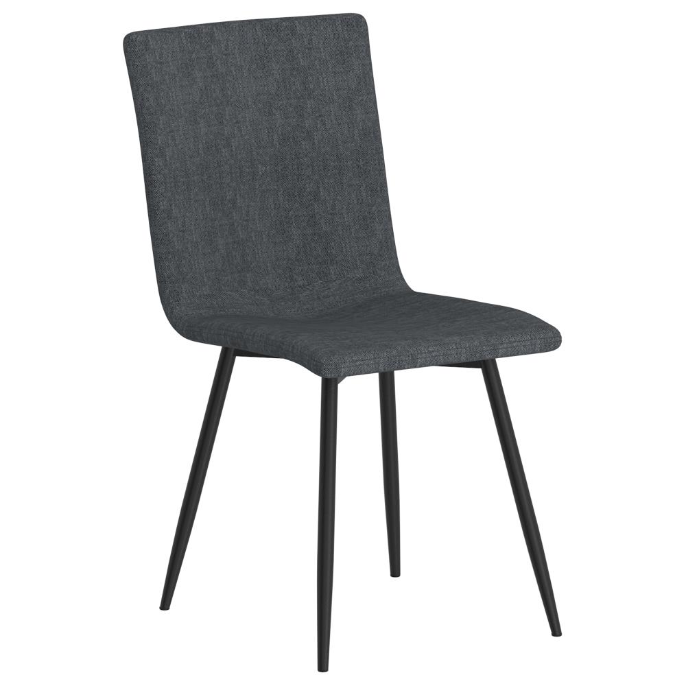 Worldwide Homefurnishings Set of 4 Contemporary/Modern Polyester/Polyester Blend Upholstered Dining Side Chair (Metal Frame) in Gray | 202-538BLU/BK