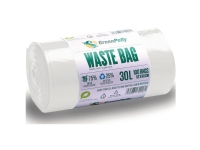 Affaldssække greenpolly, genanvendelige, 30 l, 11 my, hvid, rulle a 100 stk.