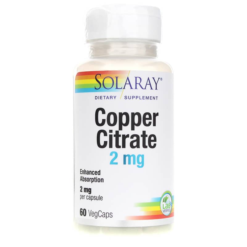 Solaray Copper Citrate 2 Mg 60 Veg Capsules