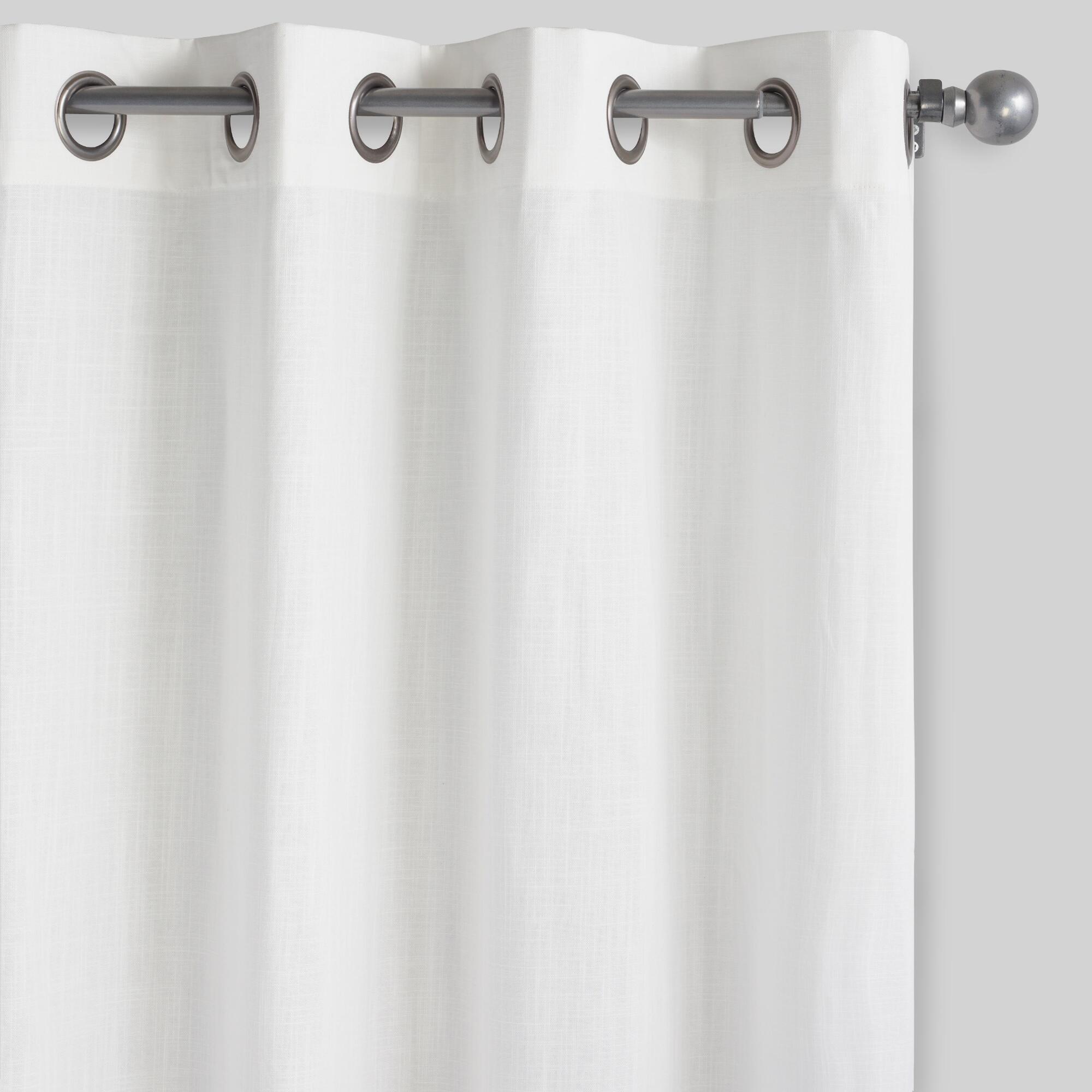 White Cotton Harlow Grommet Top Curtains Set Of 2 by World Market