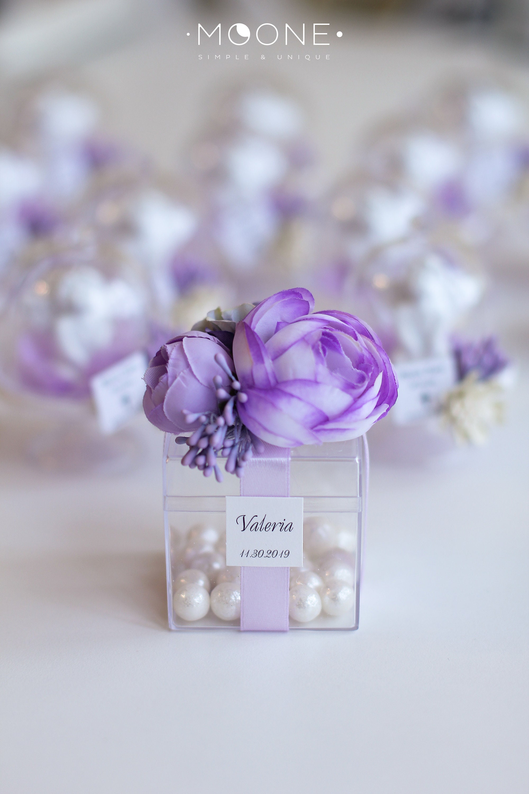 10Pcs Wedding Favors For Guests in Bulk, Lavender Wedding, Bridal Shower Favors, Candy Favor Boxes, Birthday Sweet 16, Baby
