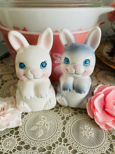Kitsch Shiny Rabbit Buy Vintage Kitsch Japan Ceramic Giftcraft? Cute Bunnies Rabbits Salt ...
