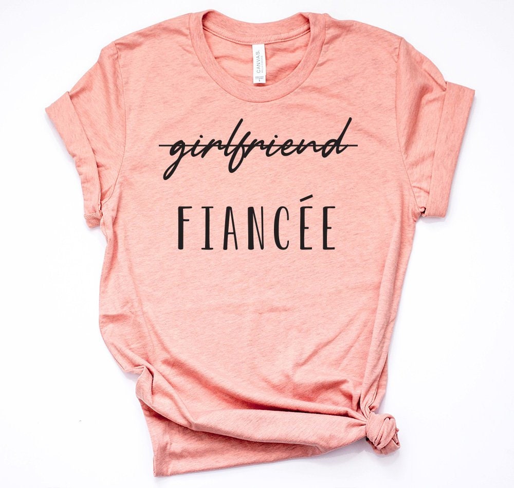 Fiancee Shirt, Fiance Mauve Wedding Bachelorette Engagement Gift, Engaged Just Engaged, Unisex Tee