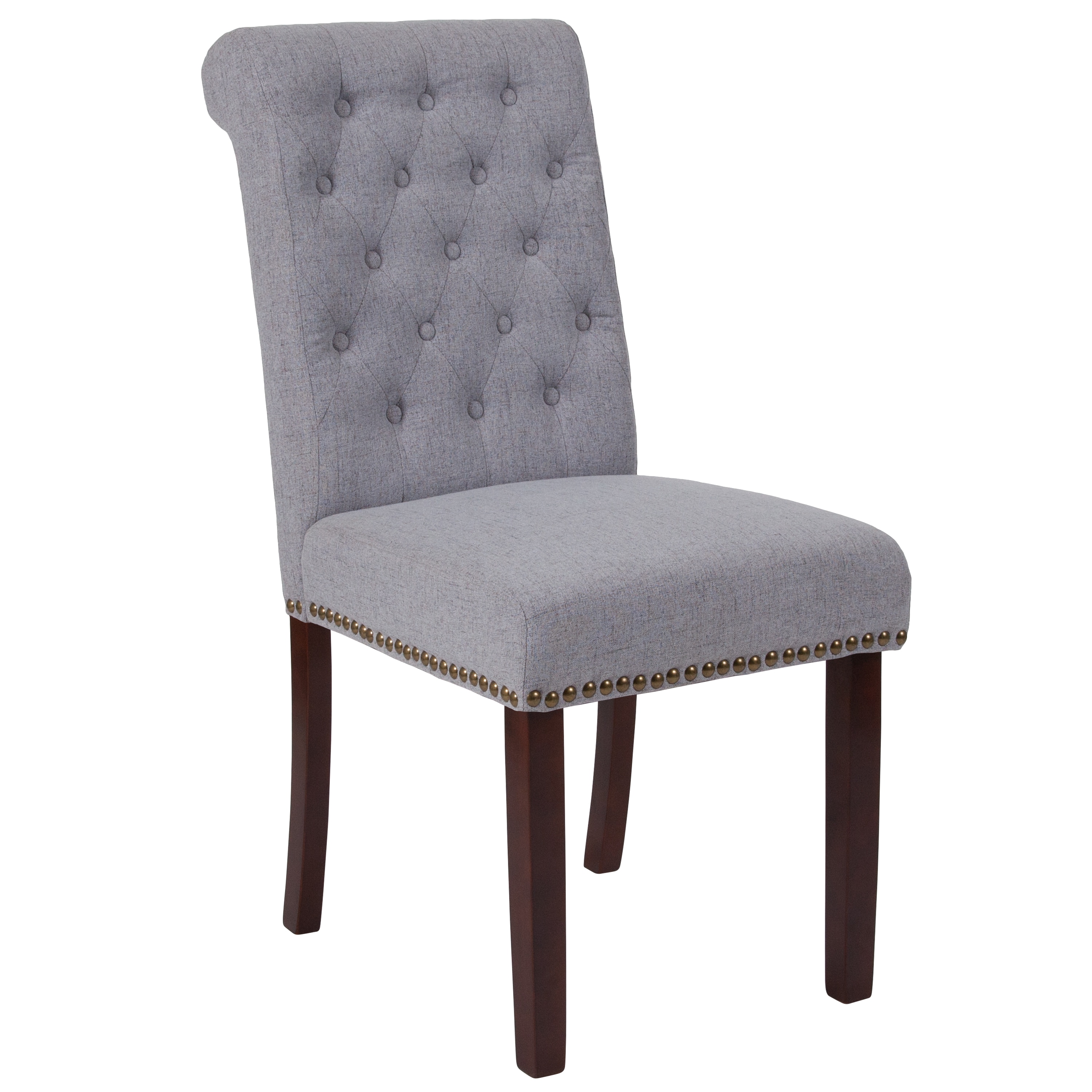 Flash Furniture Contemporary/Modern Polyester/Polyester Blend Dining Side Chair (Wood Frame) in Gray | 889142225003