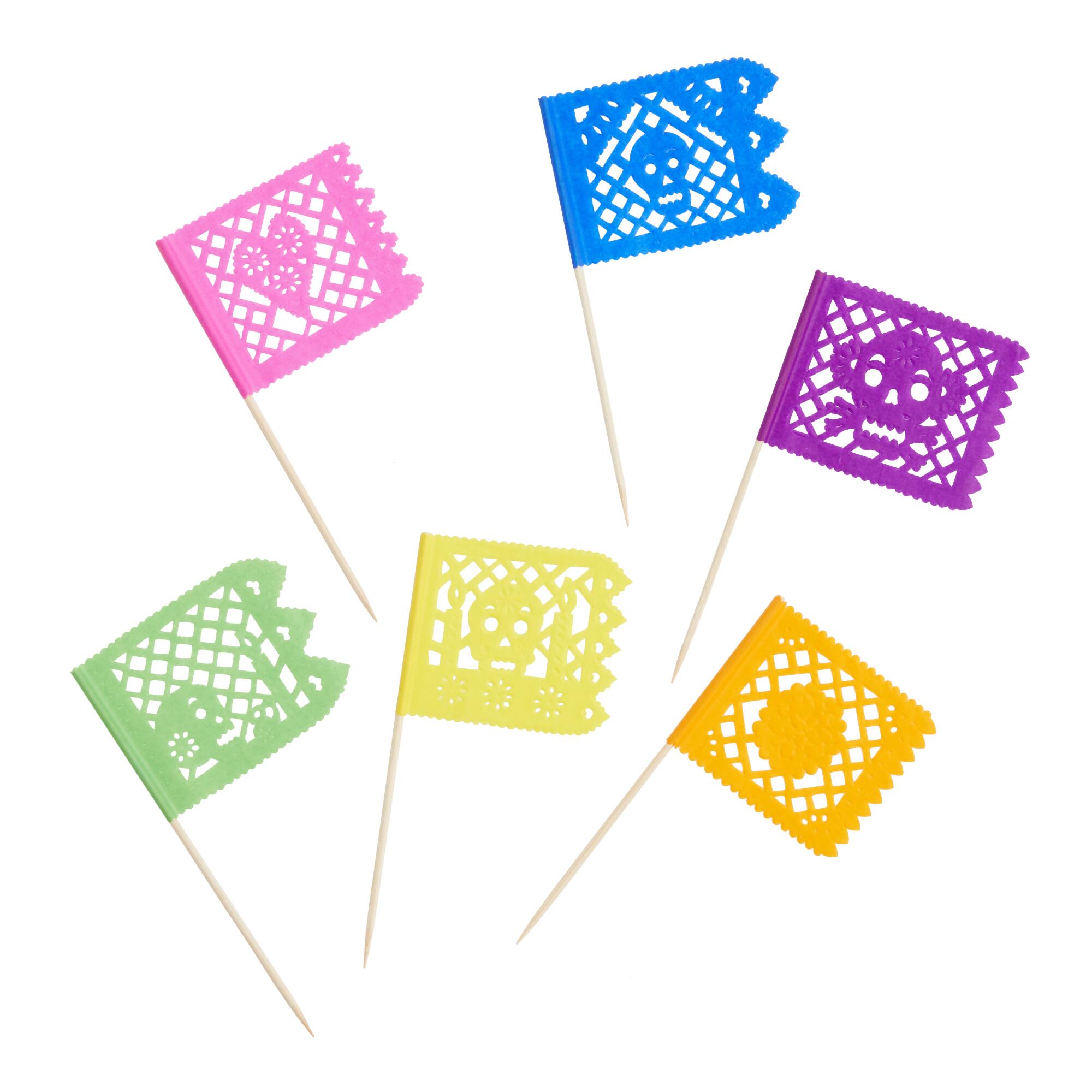 Multicolor Day Of The Dead Toothpick Flags 6 Count by World Market