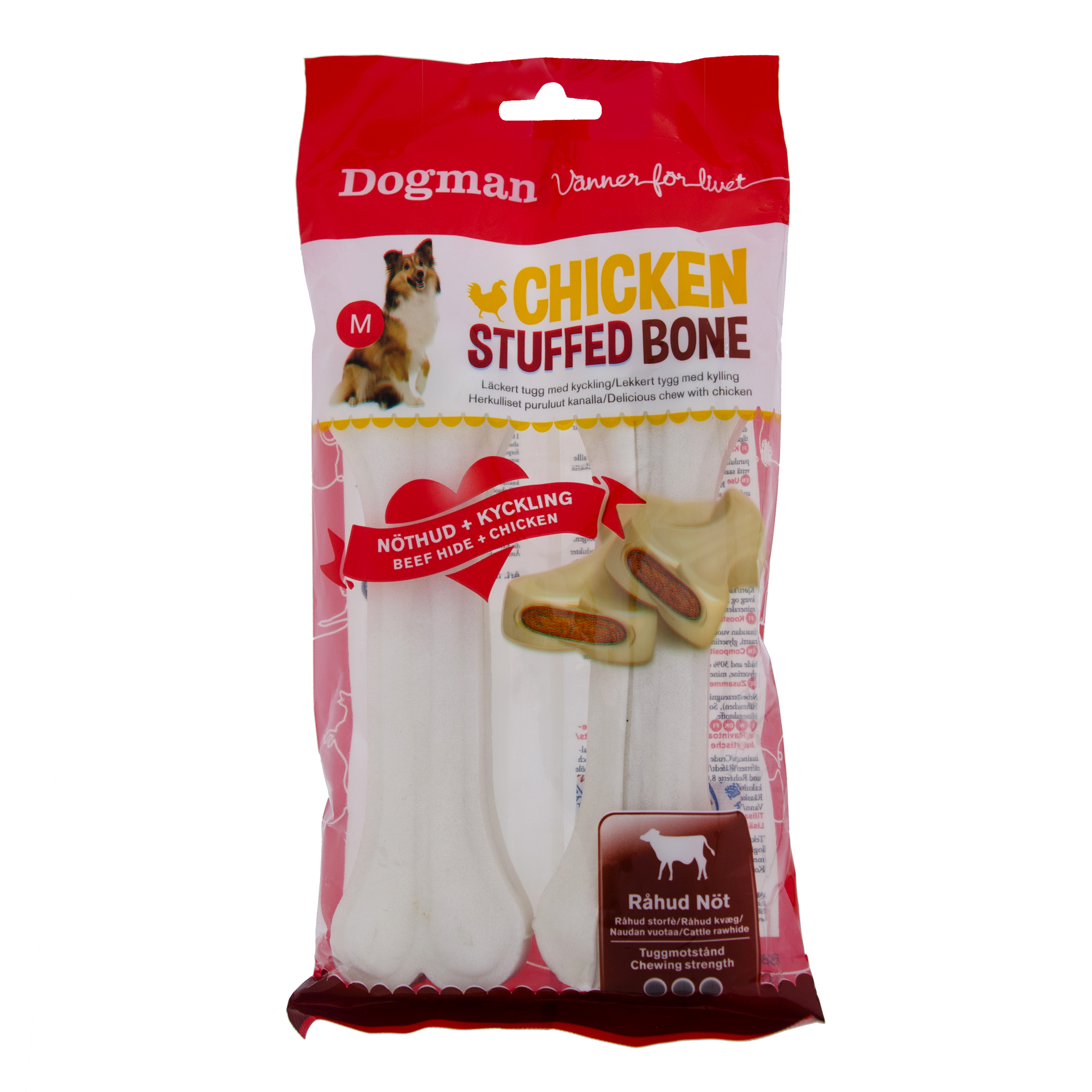 Dogman Chicken stuffed bone 2p Vit M 15cm