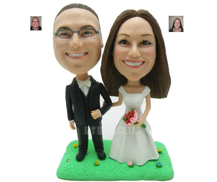 Wedding Cake Topper, Unique Wedding Custom Bride & Groom Cake Toppers , Fully Custom Topper Made From Your Photos