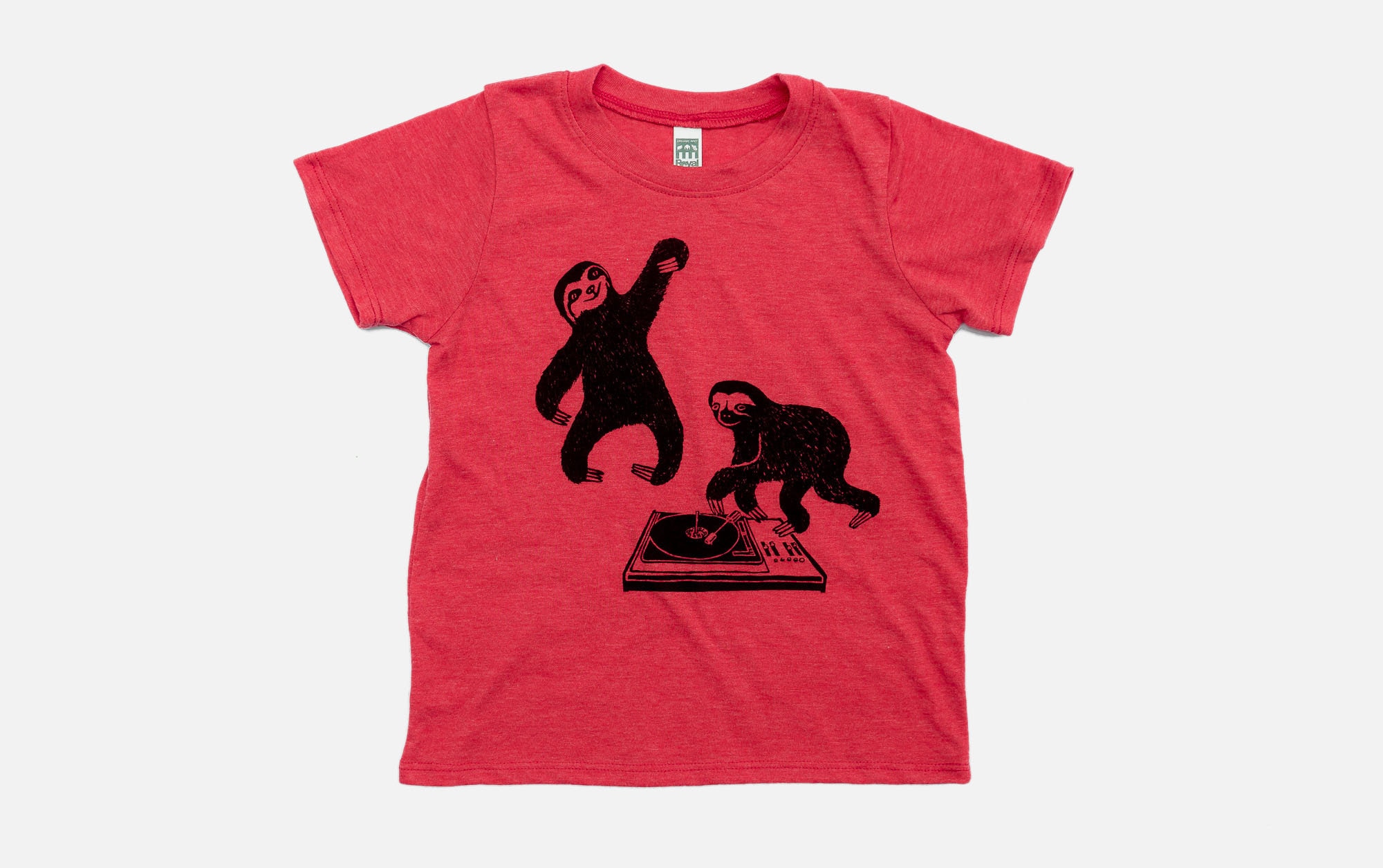 Adult Sloth T-Shirt. Soft Tri-Blend Tee. Sloths Spinning Records