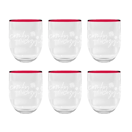 Stemless Wine Glasses Set of 8 Naughty or Nice