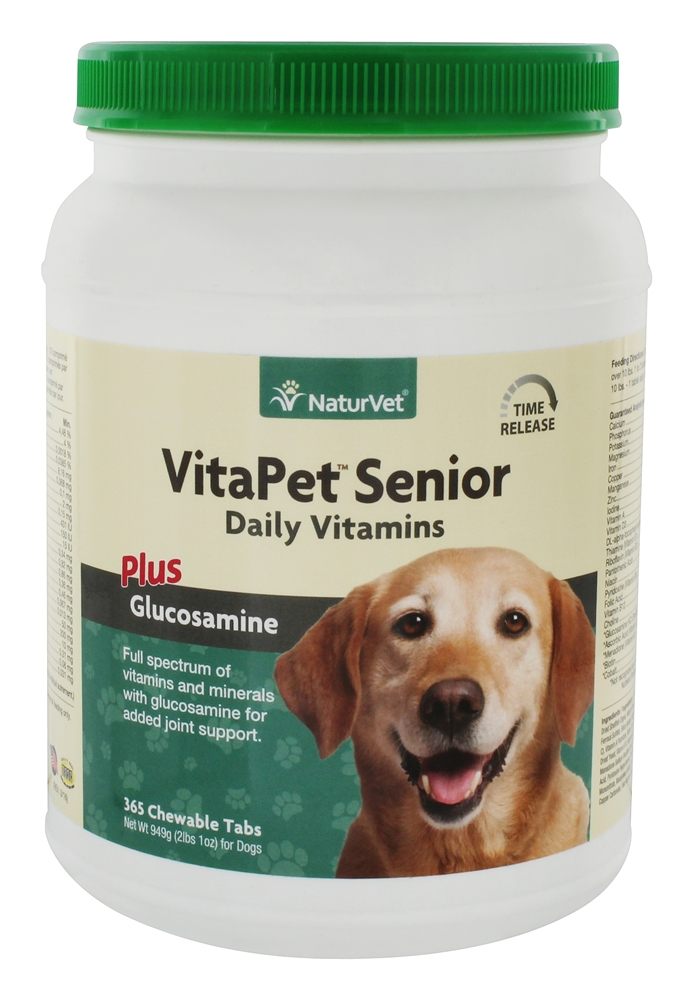 NaturVet - VitaPet Senior Daily Vitamins Plus Glucosamine For Dogs - 365 Chewable Tablets