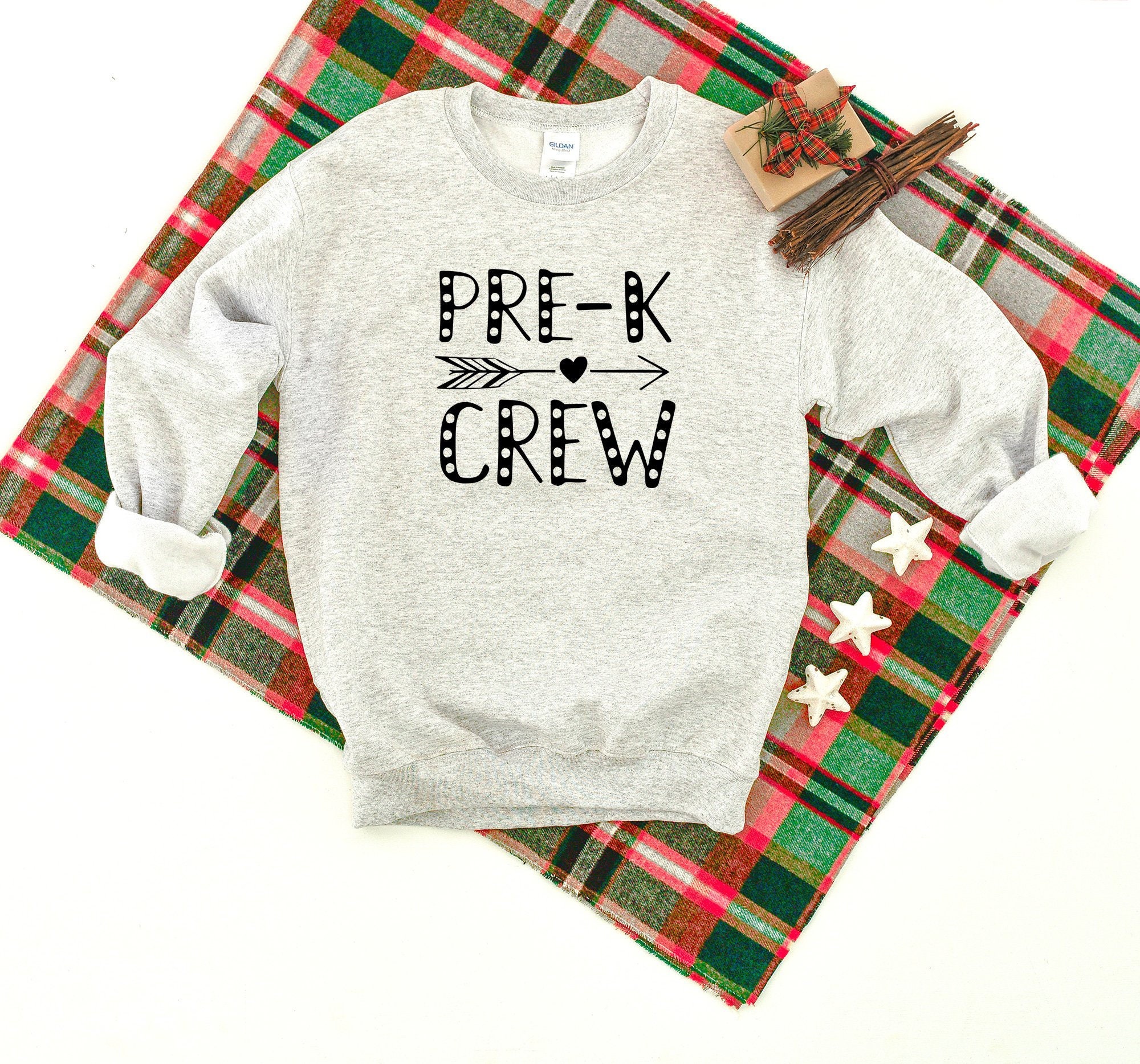 Pre-K Crew Heavy Blend Crewneck Sweatshirt, Teacher Sweater, School Pre-School Grade