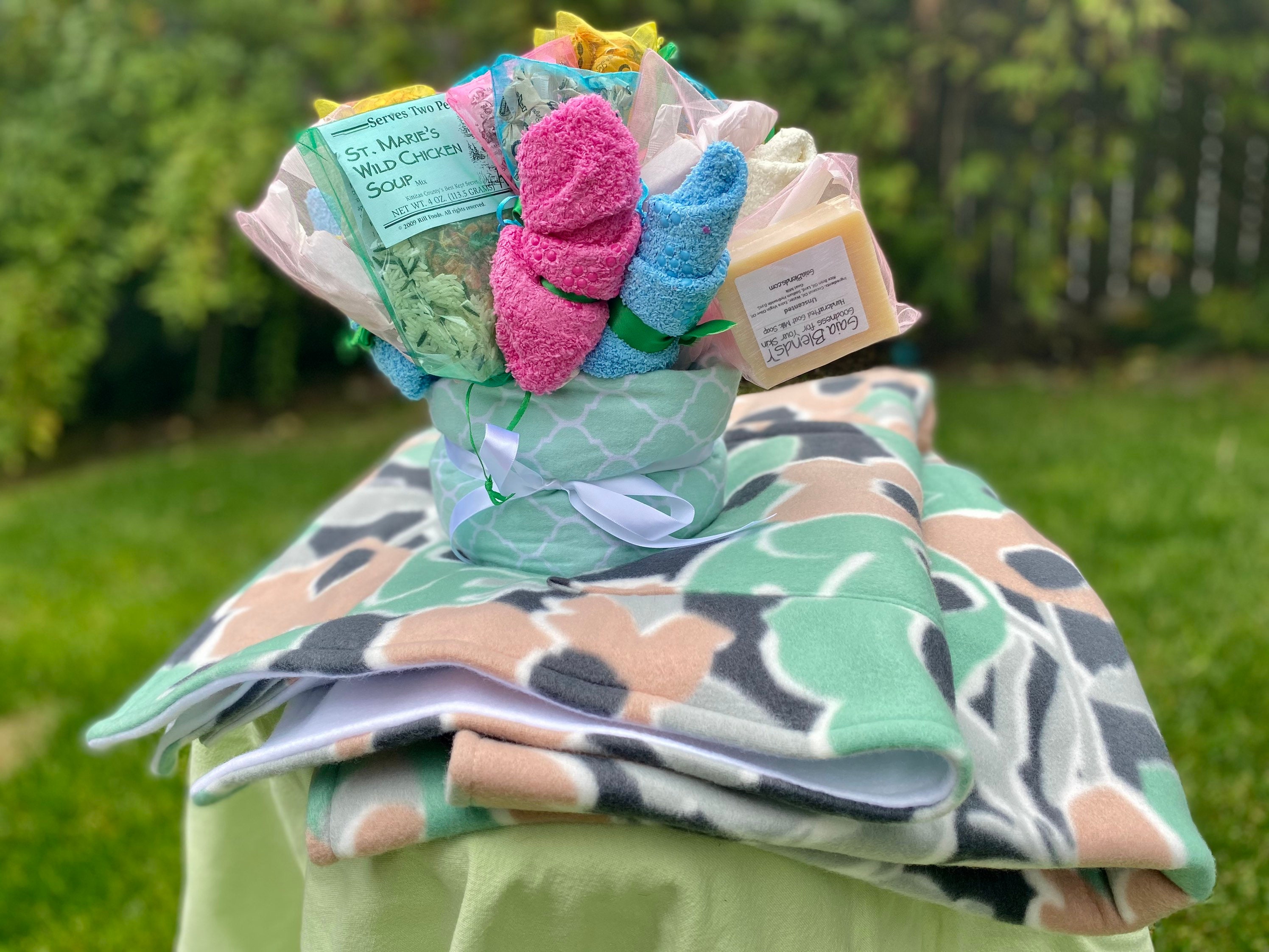 Minty Peach Cancer Care Package - A Bouquet Of Love Cancer Care Package, Get Well Soon Gift, Chemo Gift