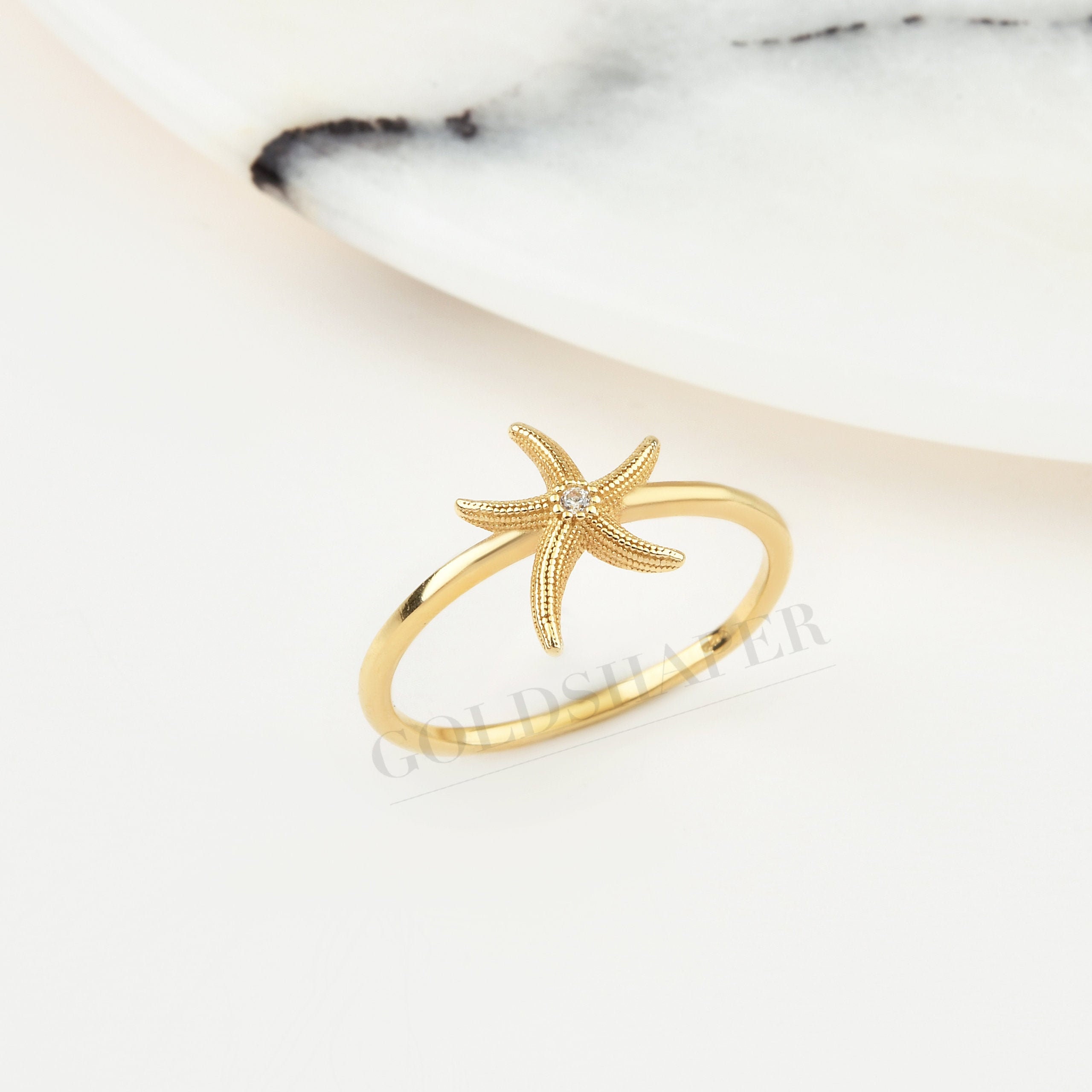 starfish Ring, 14K Solid Gold Ocean Jewelry, Birthday Gift, Gift For Her, Christmas Gift