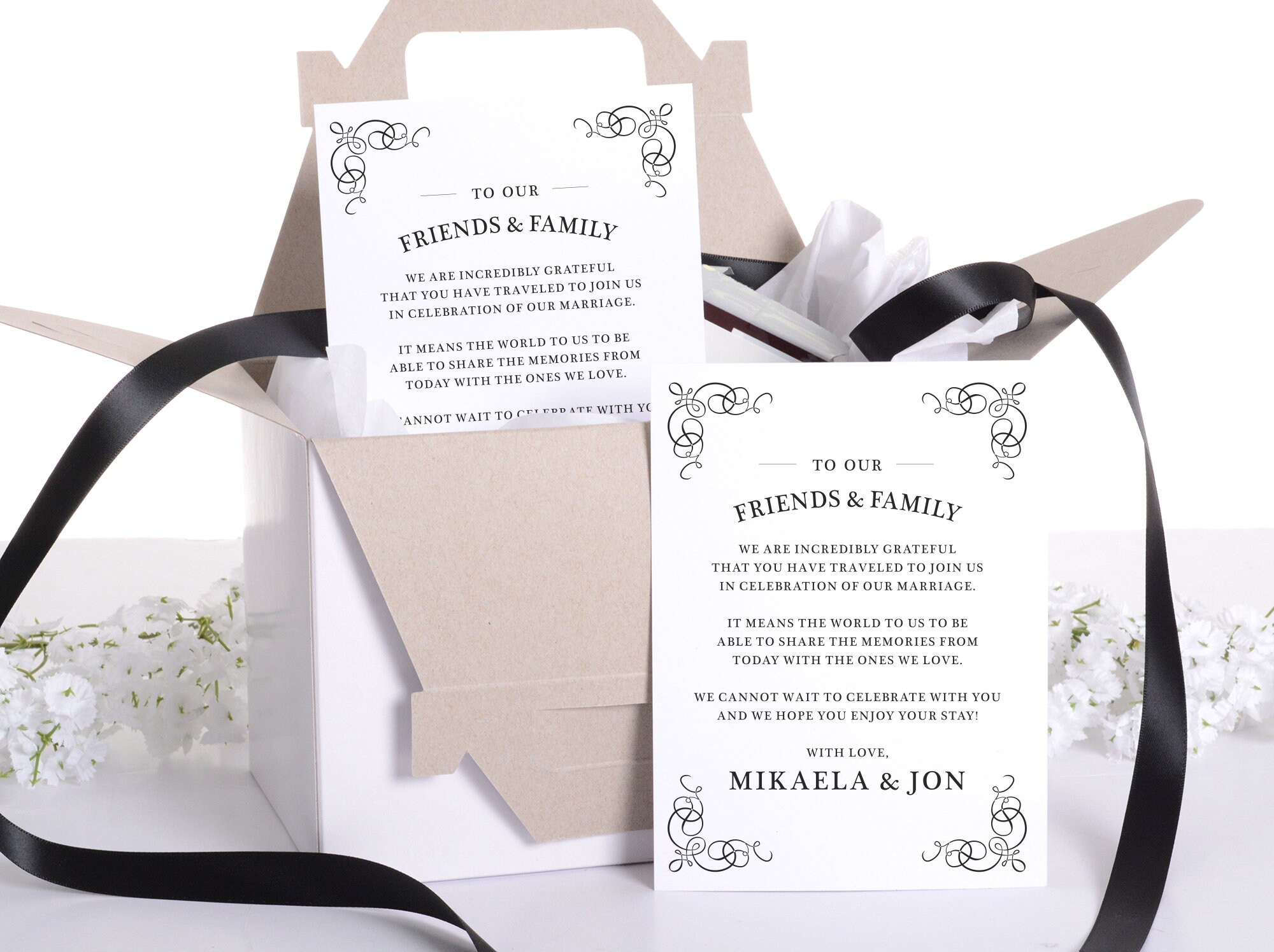 Wedding Welcome Notes, Classy Box Letters, To Our Wedding, Note Cards #wdiwc-195