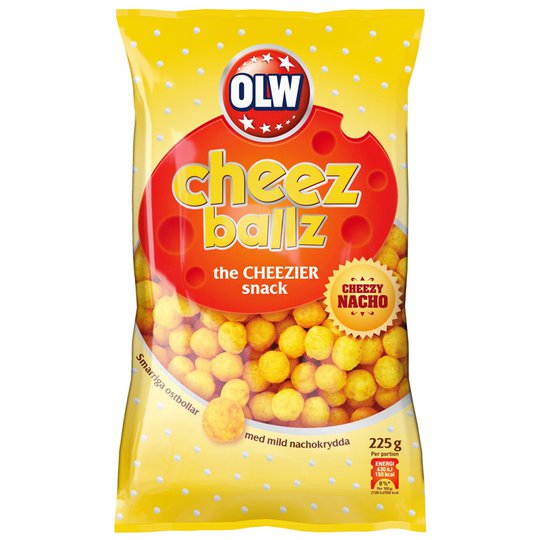 Snacks "Cheez Ballz" 225 g - 35% alennus