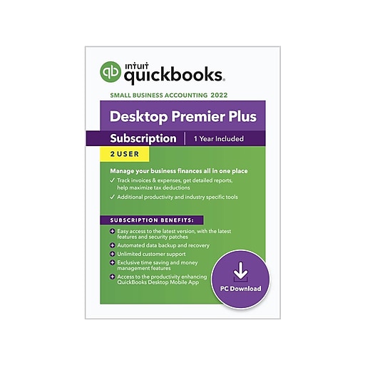 QuickBooks Desktop Premier Plus for 2 Users, Windows, Download (5100068)