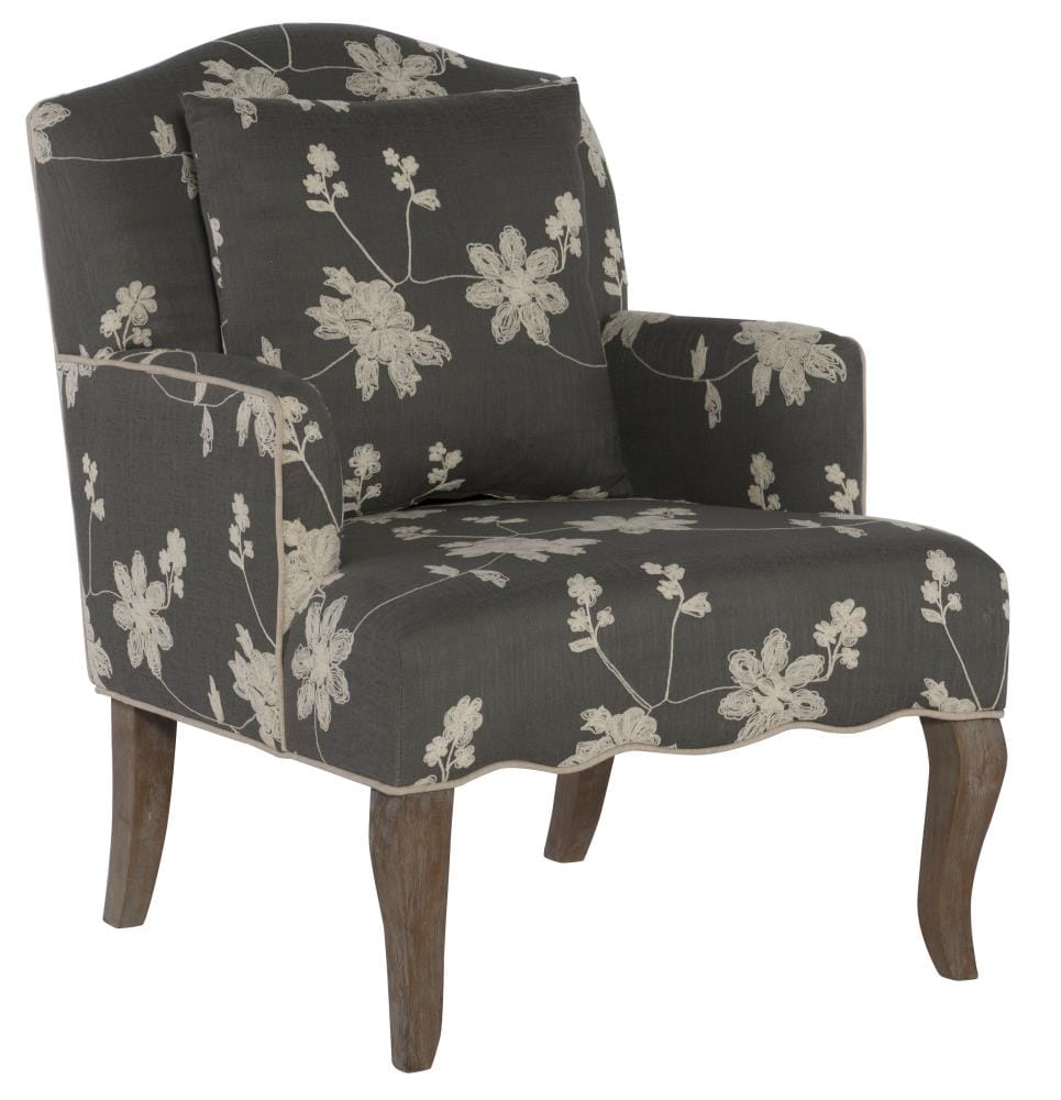 Linon Chair Casual Floral Blend Accent Chair in Gray | 368312GRY01U