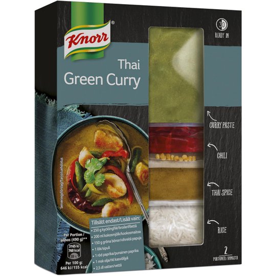Ateria-aines "Thai Green Curry" 196g - 72% alennus