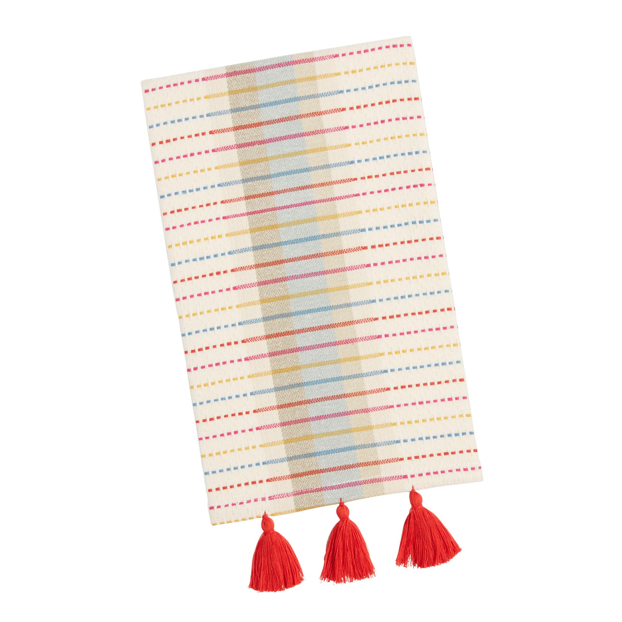 Multicolor Woven Stripe Kitchen Towel Set of 2 - Cotton by World Market