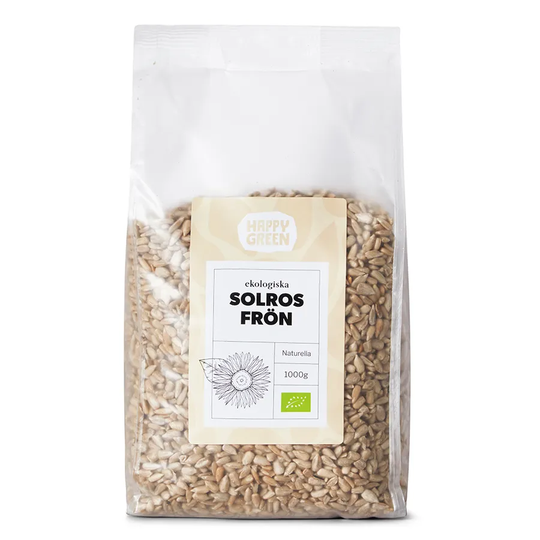 Köp Happy Green Solrosfrön, 1kg ekologisk