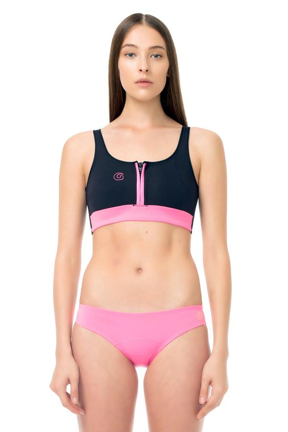 Signature Bralette Top with front zip / L