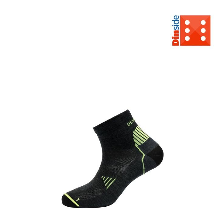 Devold Unisex Energy Ankle Sock - Merino Wool, Dark Grey / Yellow / 41-43