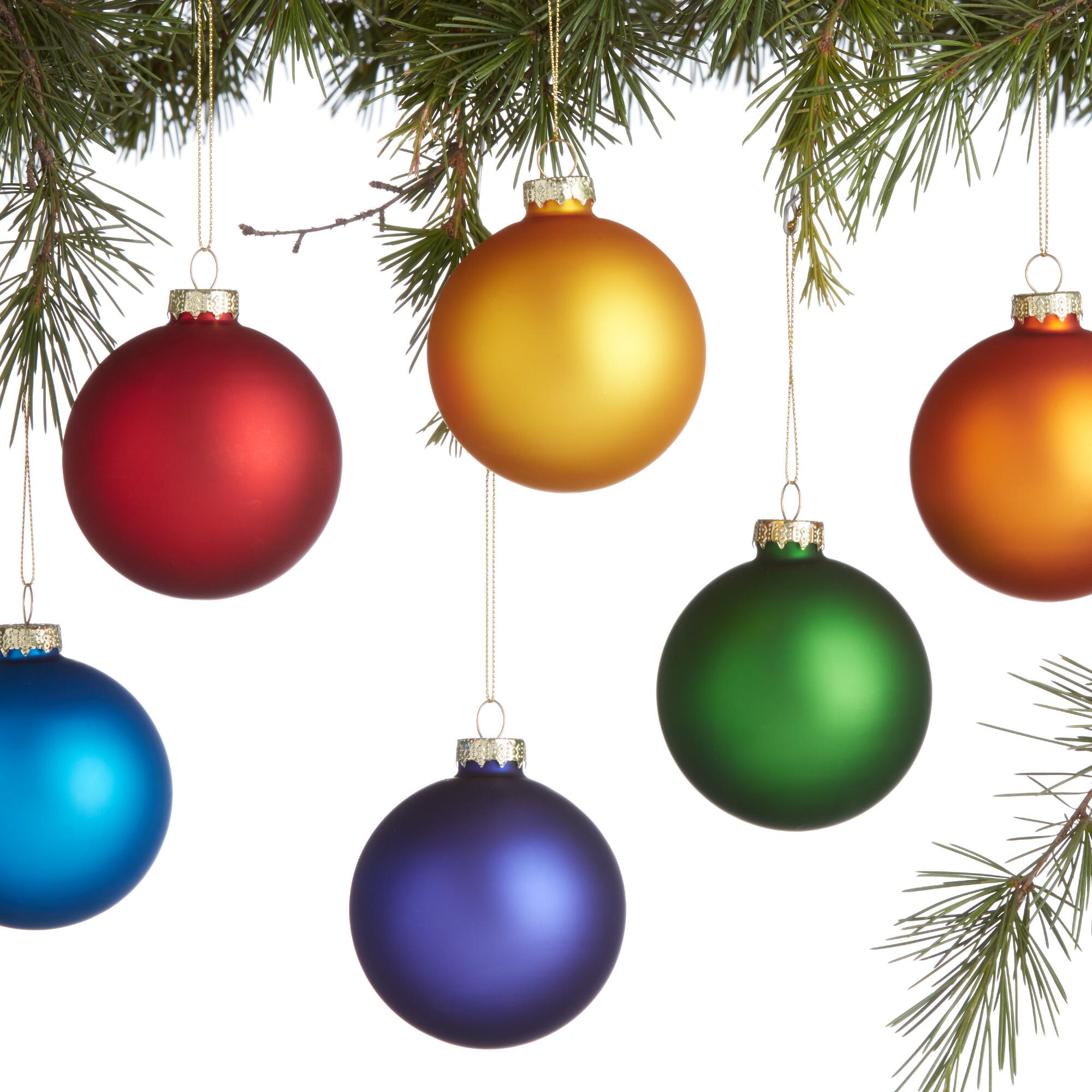 Rainbow Glass Ball Boxed Ornaments 6 Pack: Multi by World Market