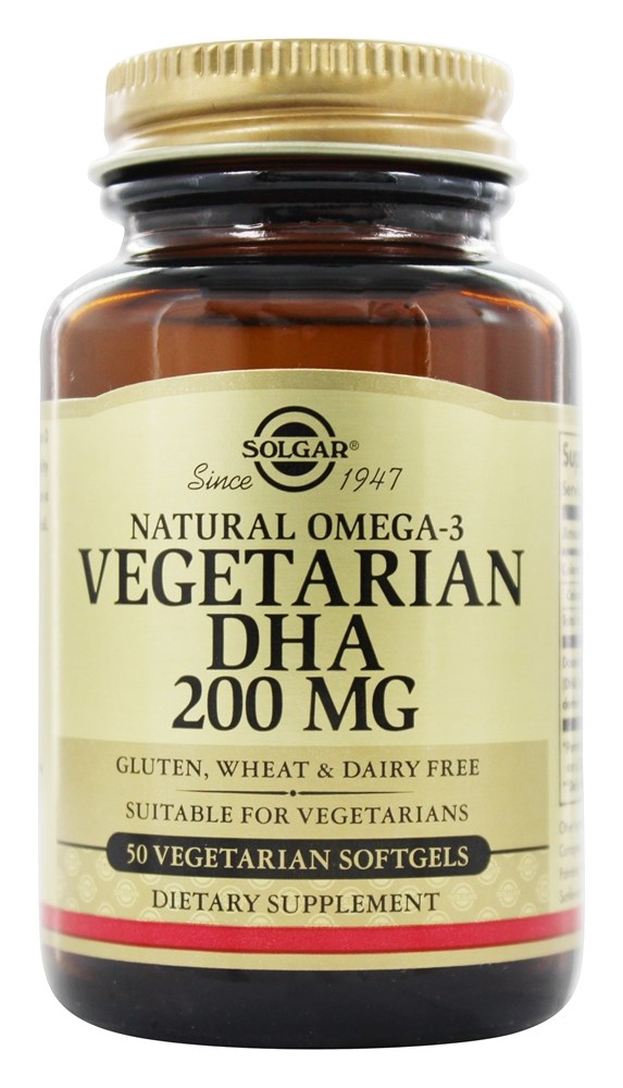 Solgar - Natural Omega-3 Vegetarian DHA 200 mg. - 50 Vegetarian Softgels