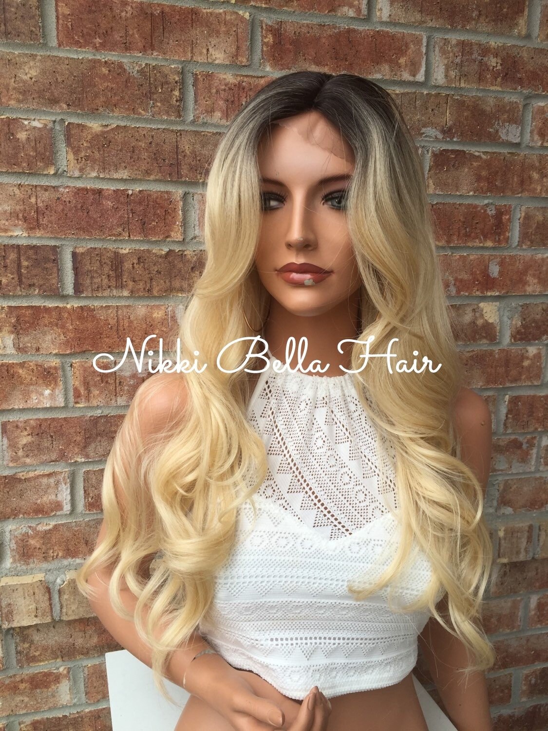 Dina Human Hair Blend Multi Parting Lace Front Wig
