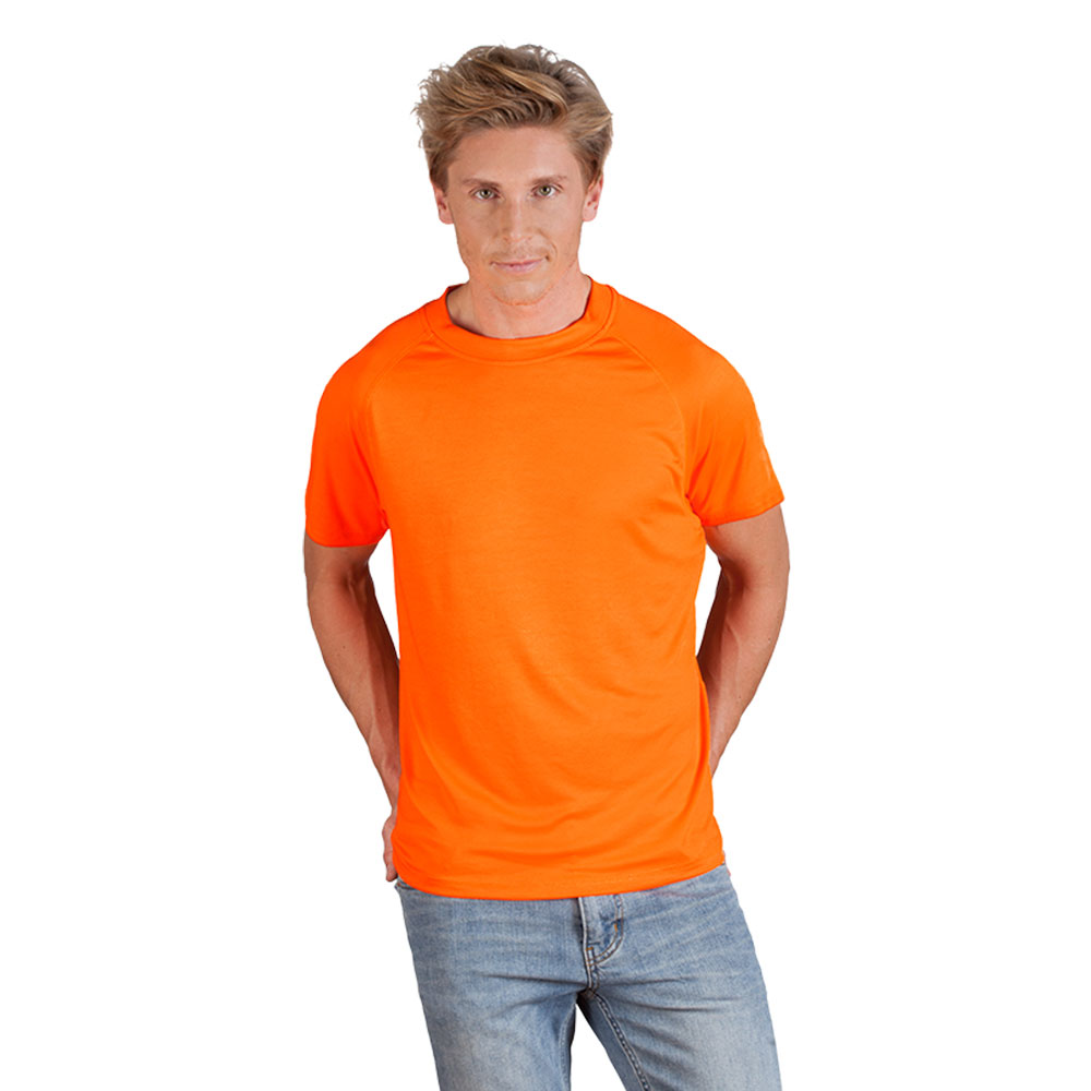 Sport T-Shirt Herren, Neonorange, L