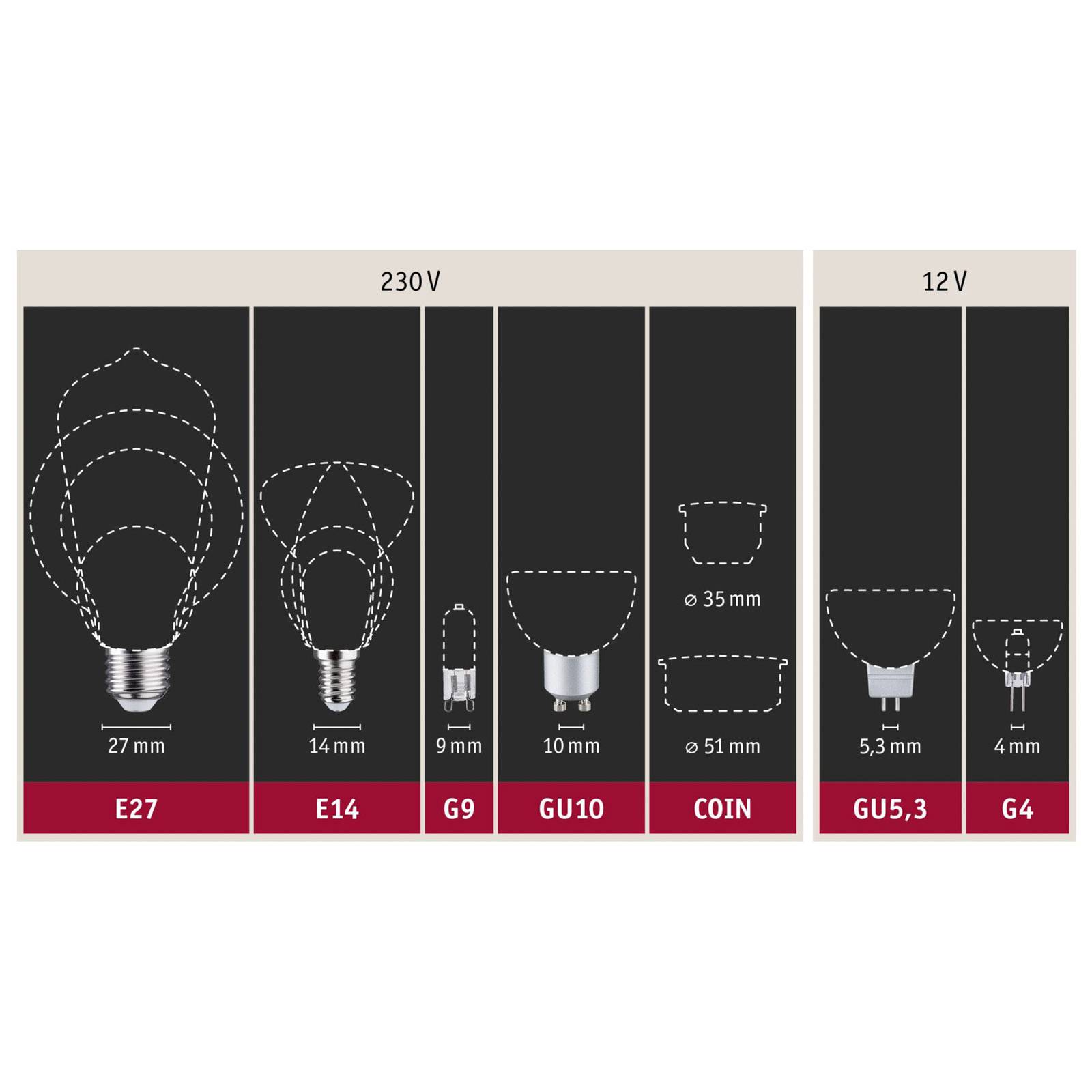 Paulmann LED-pääpeili E27 6,5W 827 G95 kupari