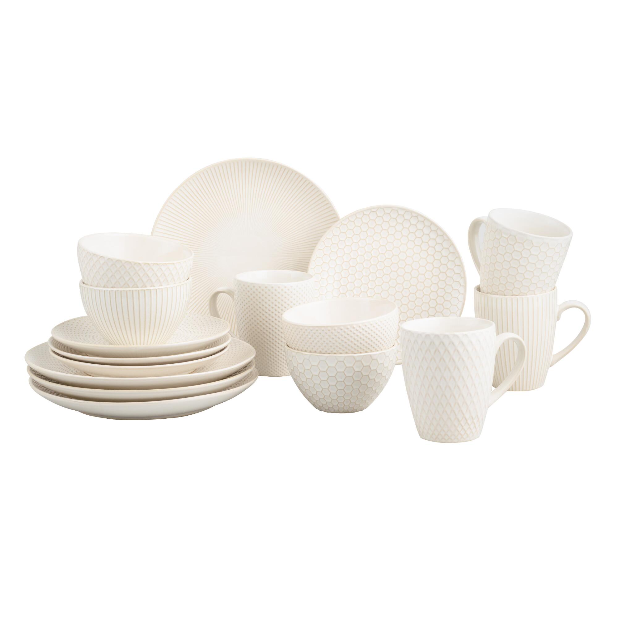 White Textured Ceramic Avery Dinnerware Collection by World Market