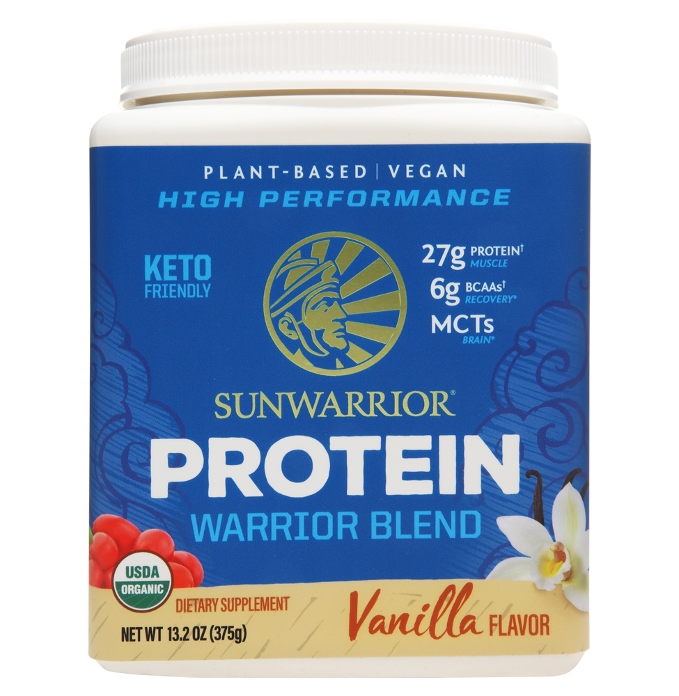 Sunwarrior - Warrior Blend Plant-Based Organic Protein Powder Vanilla - 375 Grams