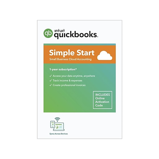 QuickBooks Simple Start for 1 User, Windows/Mac/Android/iOS, Online Access (5100092)