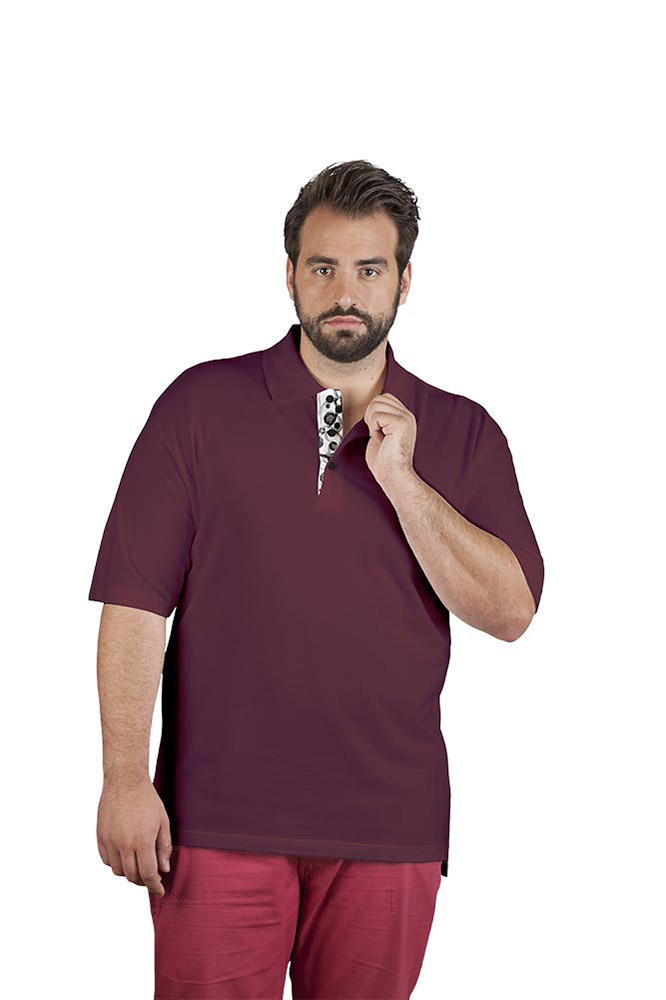 Superior Poloshirt "Graphic" 501 Plus Size Herren, Burgund, XXXL