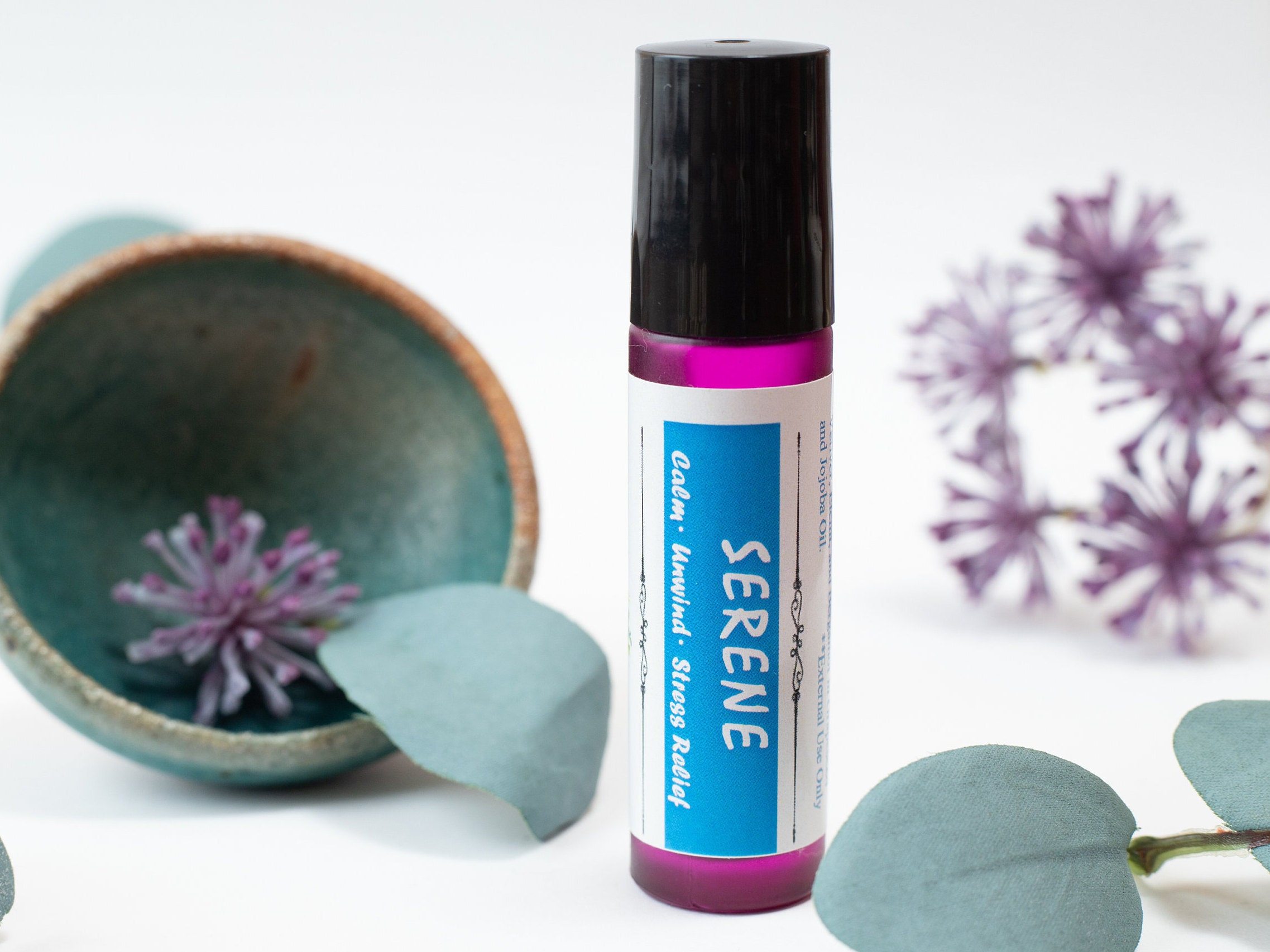 Serene Relaxing Essential Oil Blend Roller | Stress Relief Calming Roll On All Natural 10 Ml Rollerball Bottle