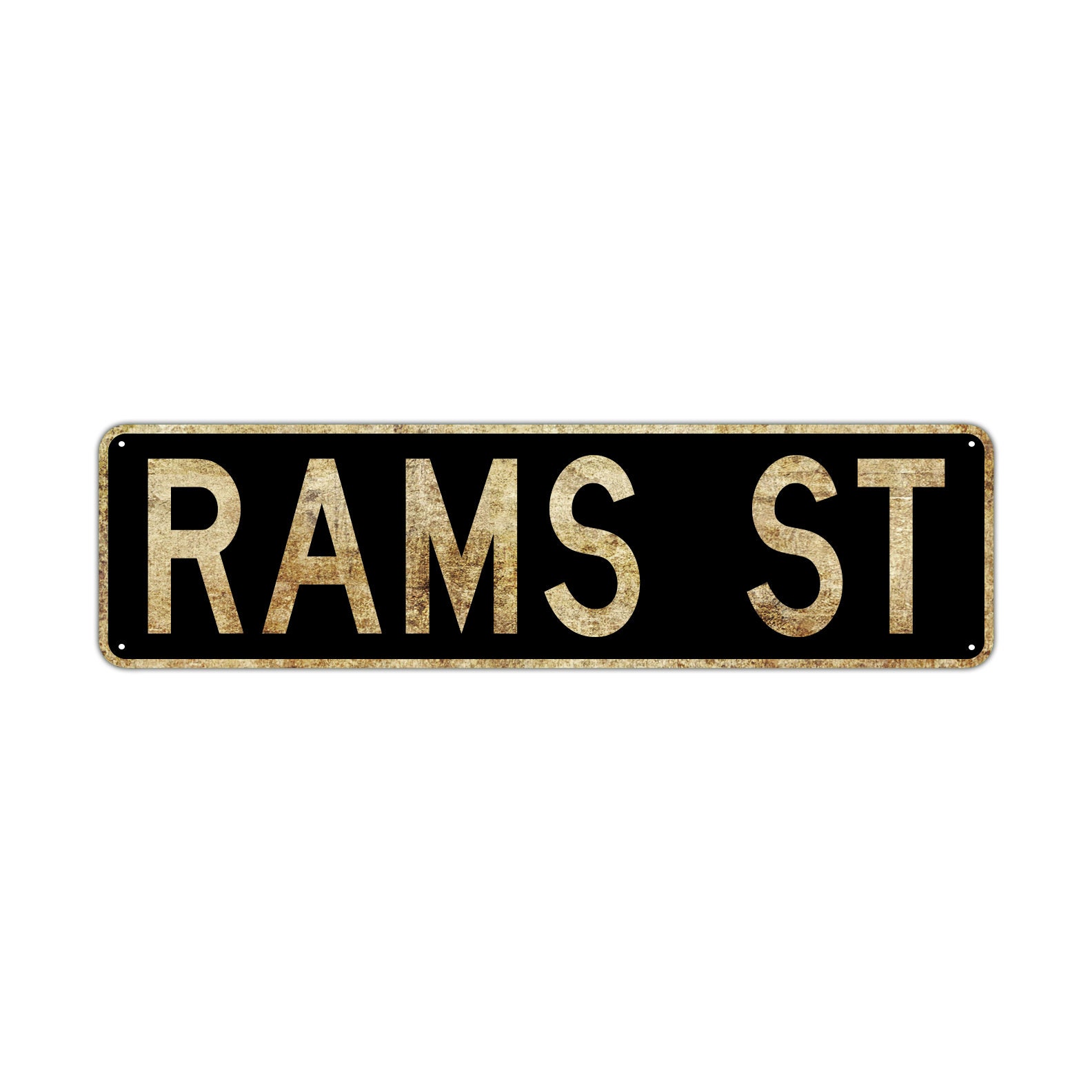 Rams St Street Sign Rustic Vintage Retro Metal Decor Wall Shop Man Cave Bar