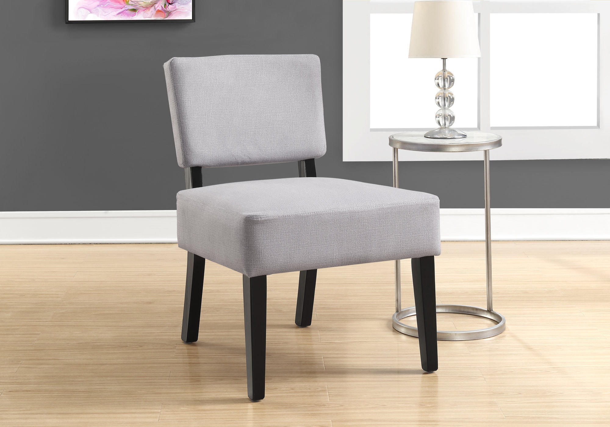 HomeRoots Jasmine Modern Grey Blend Accent Chair in Gray | 333689