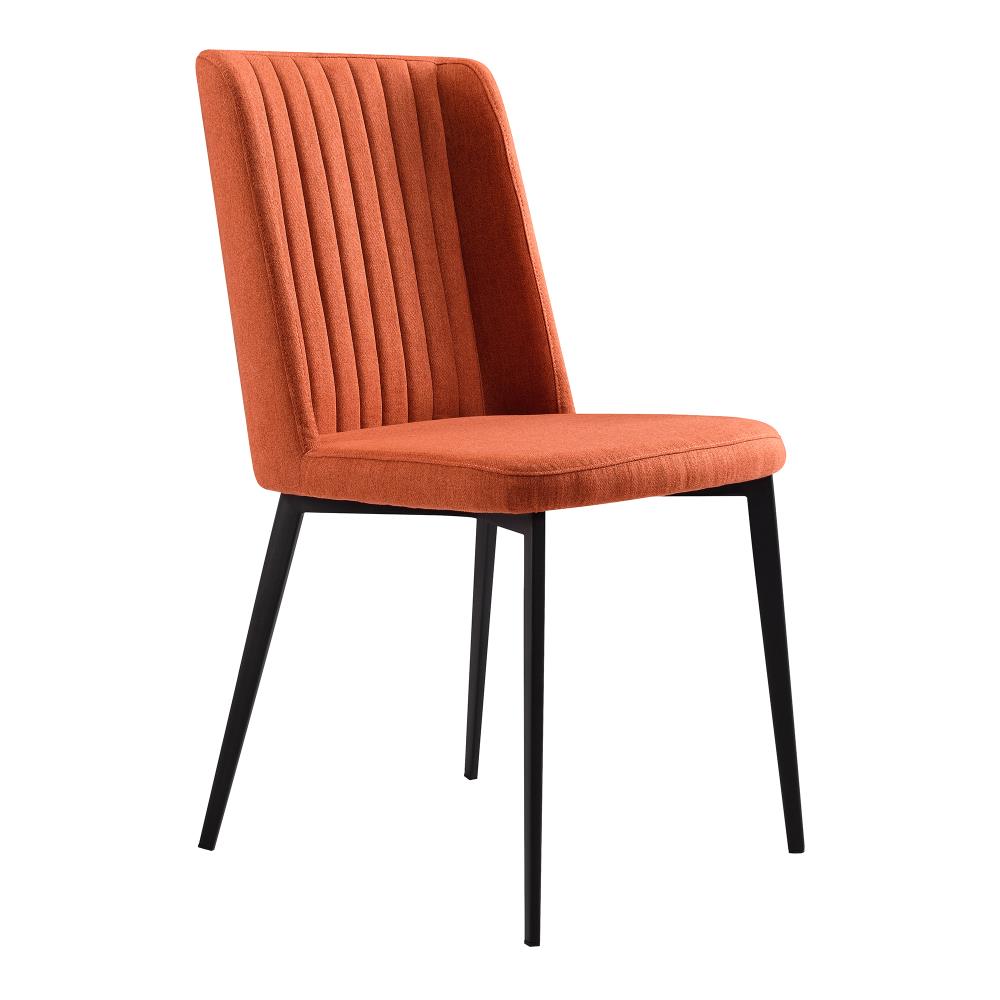 Armen Living Maine Contemporary/Modern Polyester/Polyester Blend Upholstered Dining Side Chair (Wood Frame) in Orange | LCMNSIOR