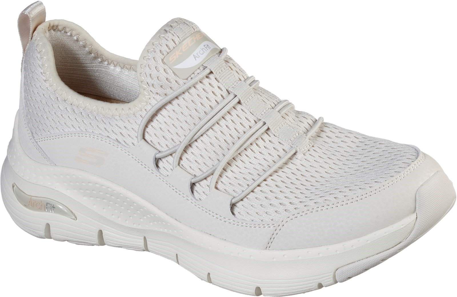 Skechers Women's Arch Fit Lucky Thoughts Sports Trainer Natural 30318 - Natural 3