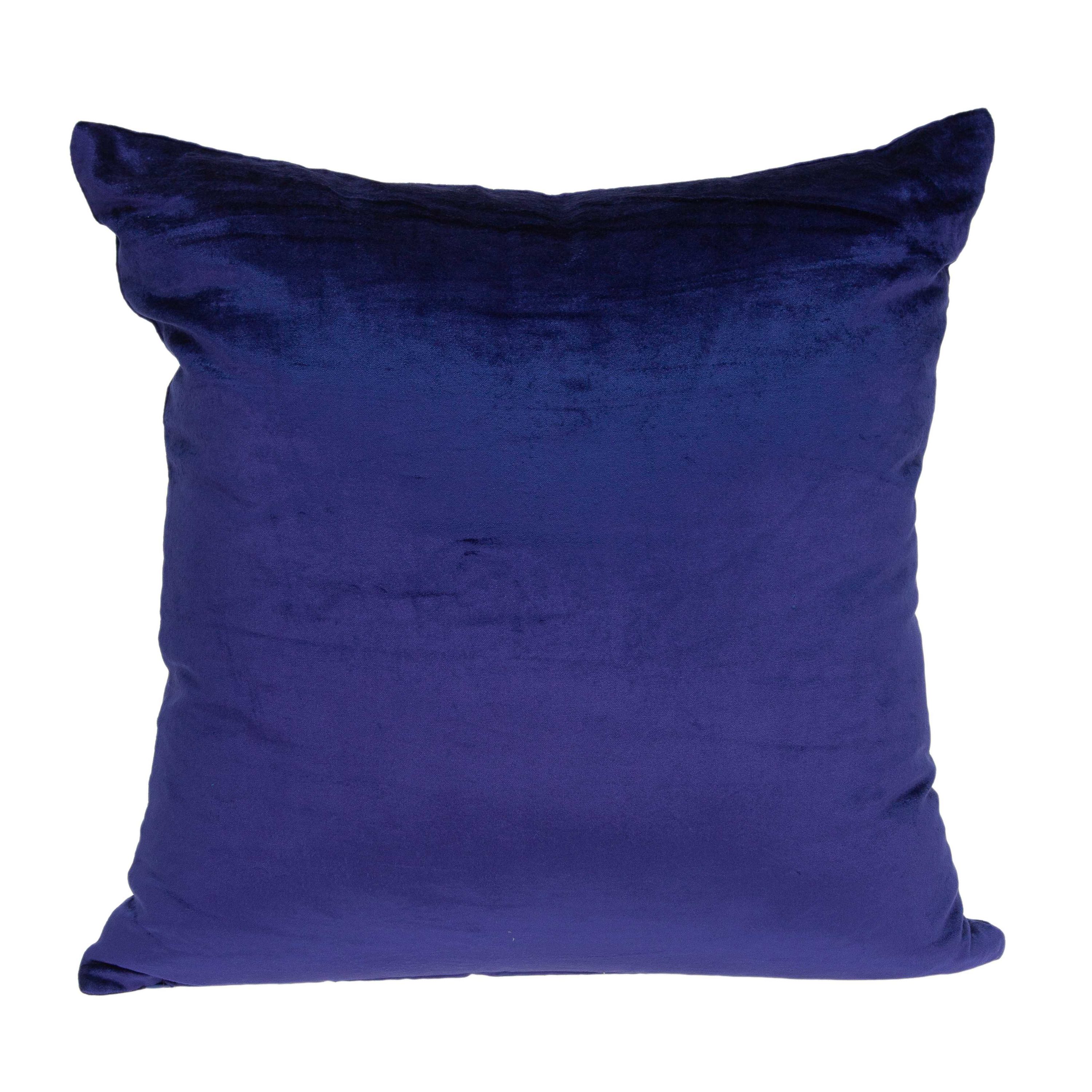 HomeRoots Jordan Royal Blue Standard Cotton Viscose Blend Pillow Case | 334173