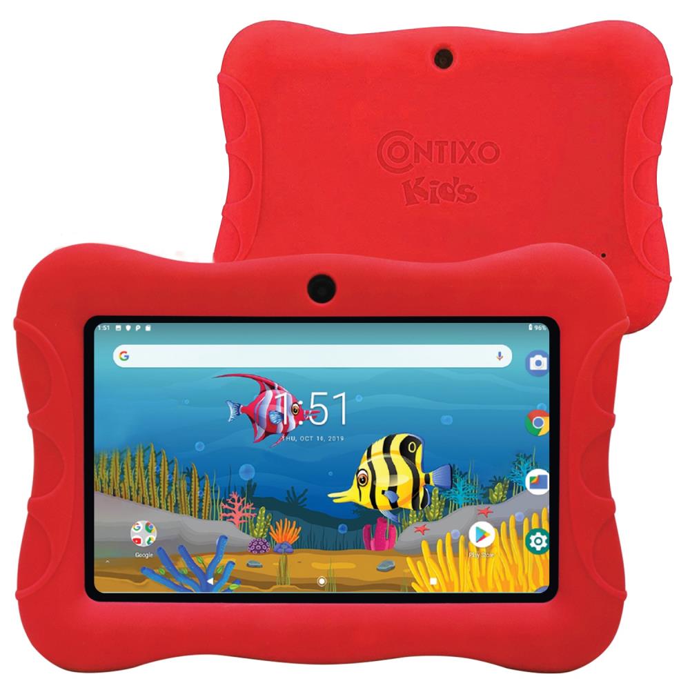 Contixo 7-in Bluetooth; Wi-Fi Android 9Pie Tablet with Accessories with Case Included | K3- V83 RED