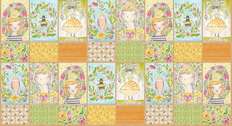 Blend Fabrics. For The Love Of Bees. Sweet Moments Panel 2/3 Yd