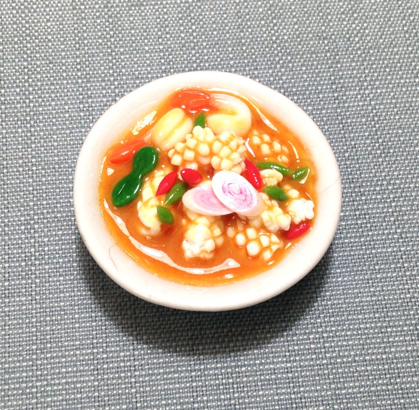 Spicy Seafood Soup Squid Miniature Clay Polymer Asian Food Supply Cute Tiny Small Dish Bowl Ceramic Dollhouse Jewelry Supplies Deco 1/12