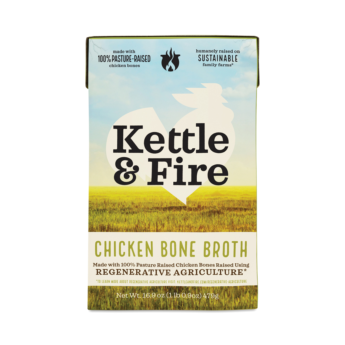 Kettle & Fire Regenerative Bone Broth, Chicken 16.9 fl oz carton