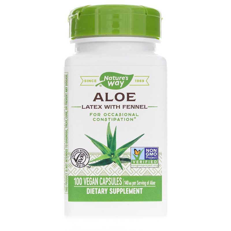 Natures Way Aloe Latex with Fennel 100 Veg Capsules