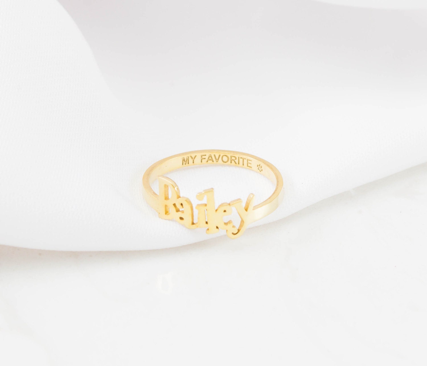 Custom Name Ring with Engraved Band Children Dainty Jewelry Personalized Gift For Her Mom Rm38F17