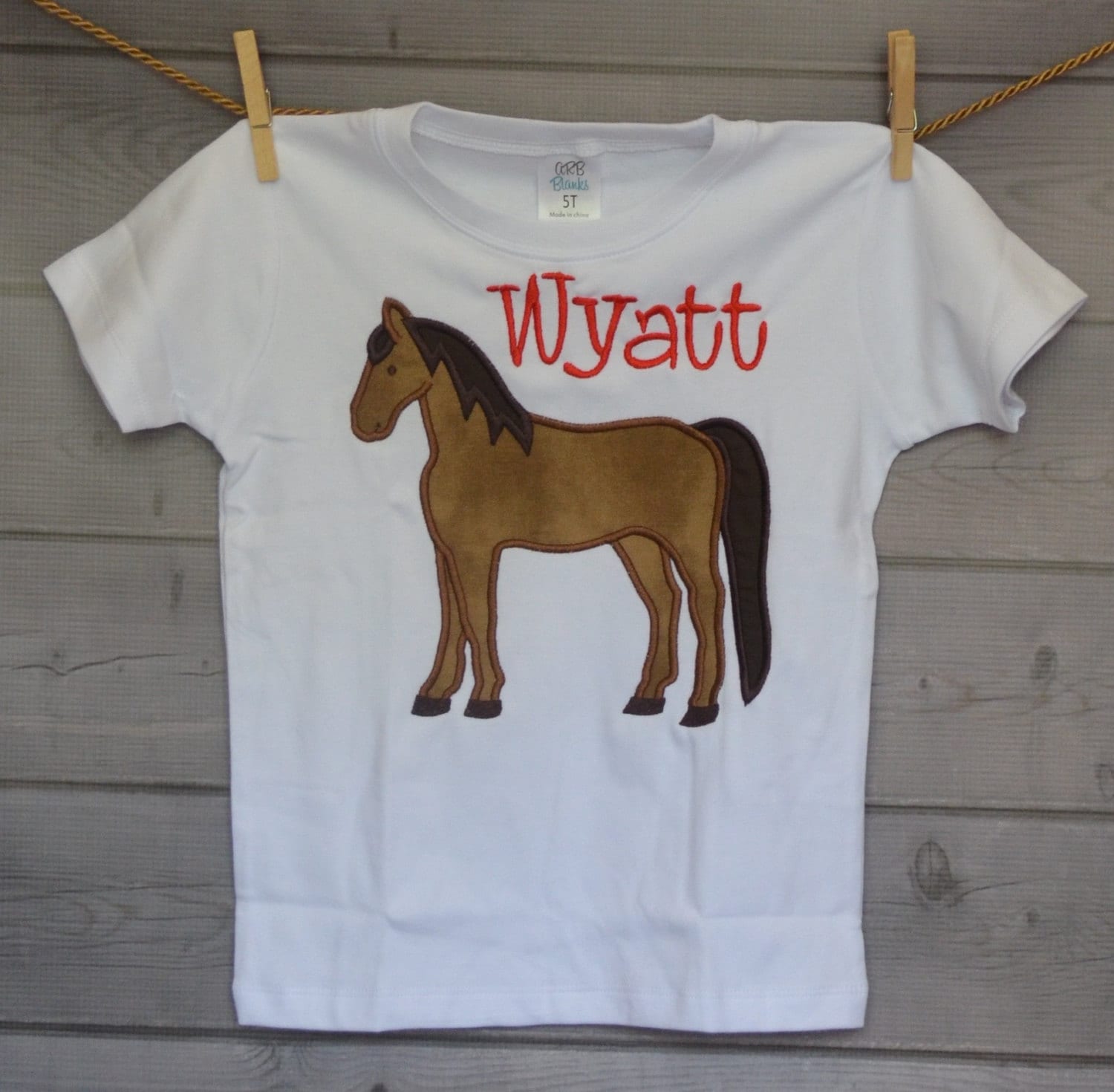 Boys Personalized Cowboy Horse Applique Shirt Or Bodysuit Boy