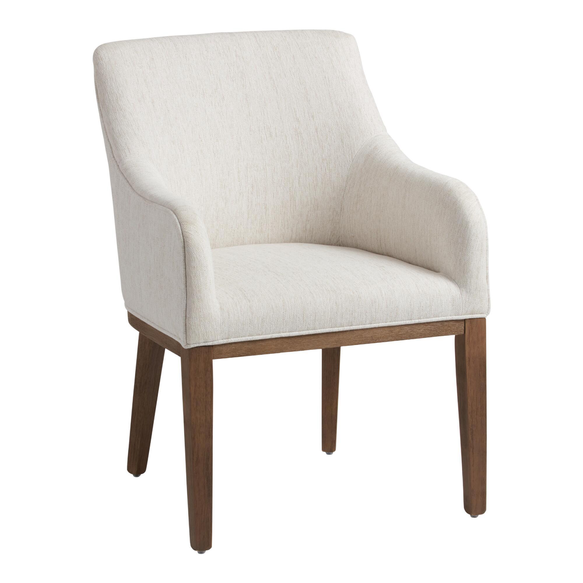 Arden Upholstered Dining Armchair: Natural/Cream - Fabric by World Market