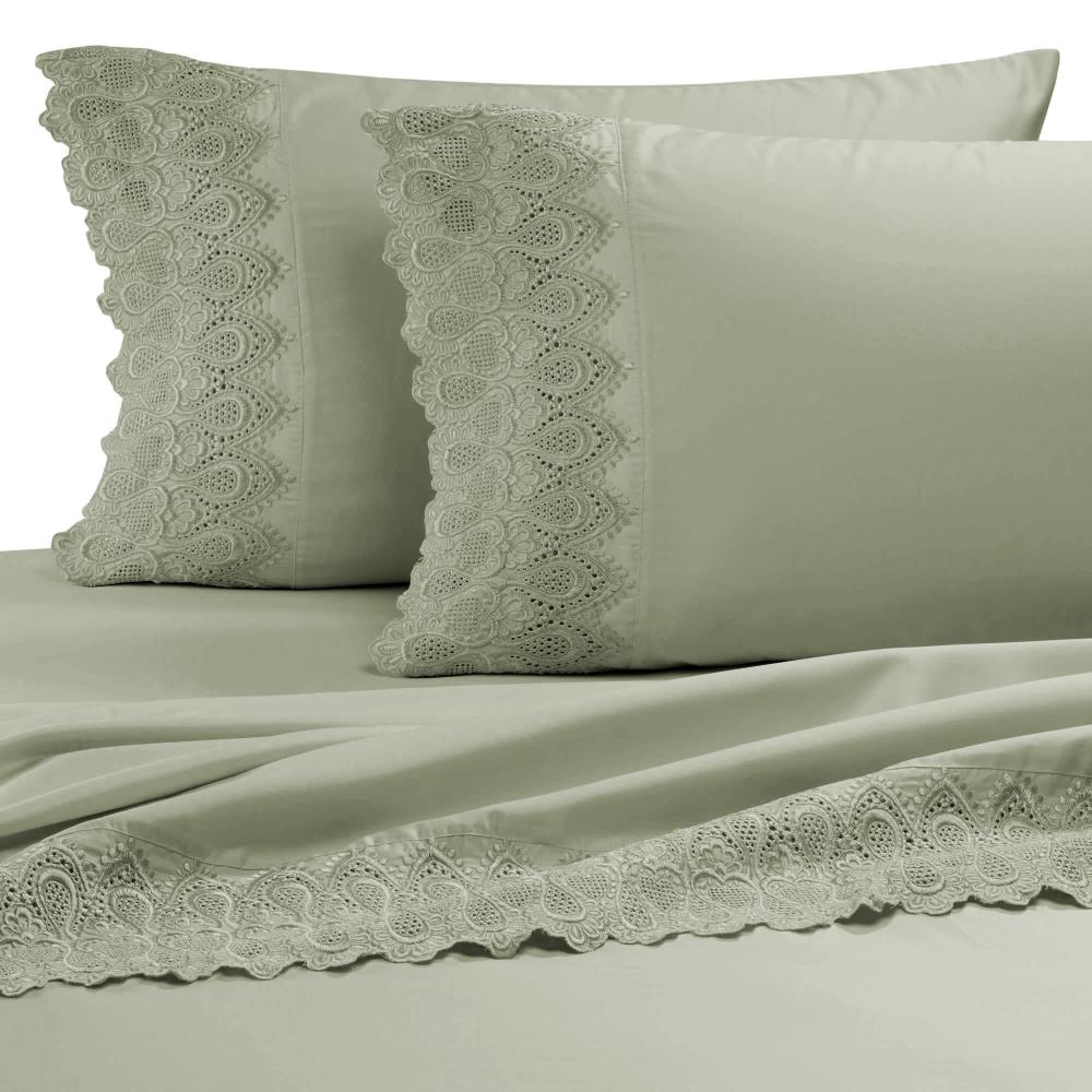 Grace Home Fashions RENAURAA Smart California King Cotton Blend Bed Sheet in Gray | 600CVC_O LC CKG SG